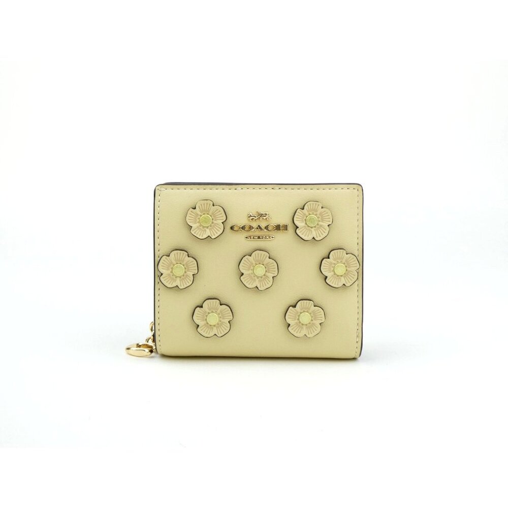 Coach Moonlight Floral Applique Leather Snap Wallet NWT CAP16